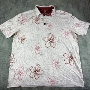 Sugar Caddy Golf Polo Shirt 3XL White‎ Floral Print Short Sleeve Performance